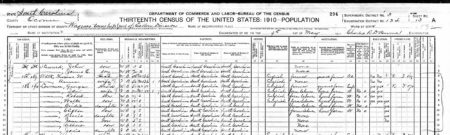 1910 Census Wagener, Oconee County SC Census with George Lawrence and family