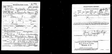 WWI Draft Registration Card of Walter Sylvester Lawrence