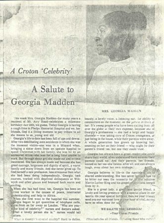 A Croton Celebrity: A Salute to Georgia Madden