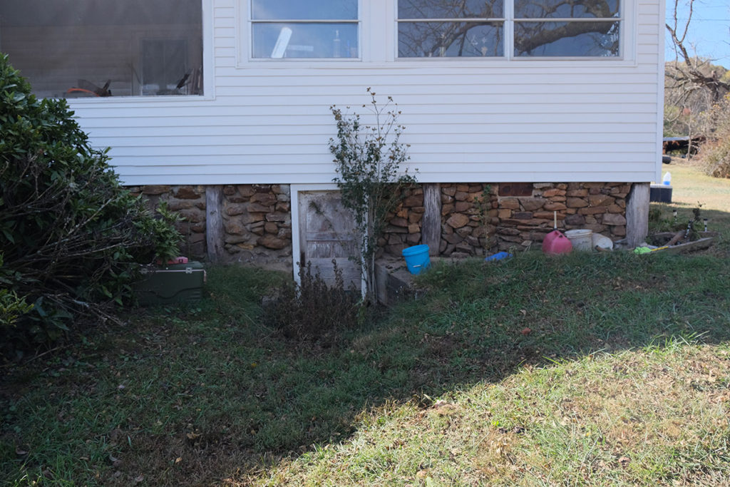 A photo of the Crawford family root cellar.