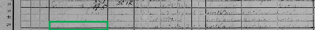 An enhanced screenshot of the 1900 Census showing Ada Greenwood and her family.